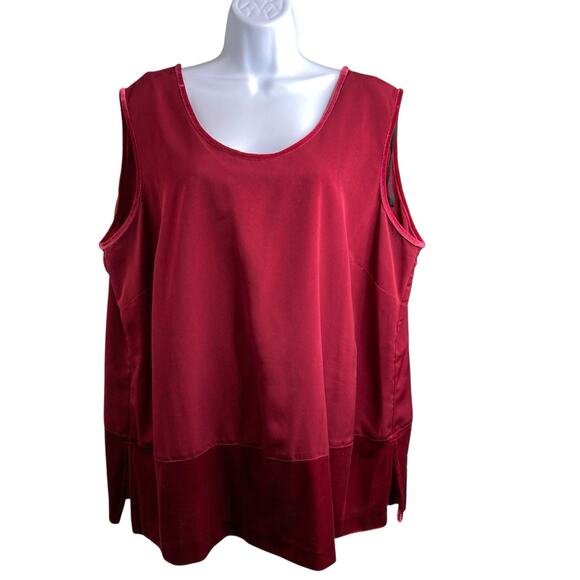 Maggie McNaughton Red Velvet Burnout Cardigan And Tank Top Set Est. Size 2X Boho - Picture 3 of 16